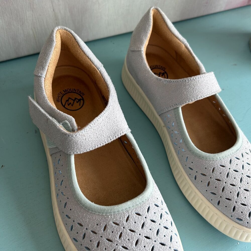NWT White Mountain Mary Jane Sneakers Double Round Toe Size 7 Suede NEW - Picture 6 of 11